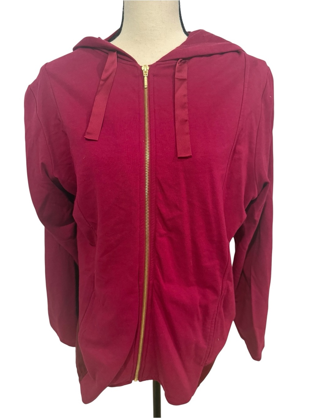 Chico’s Zenergy Hooded Zip-Front Jacket in Burgundy Purple Pink Size XXL (4)